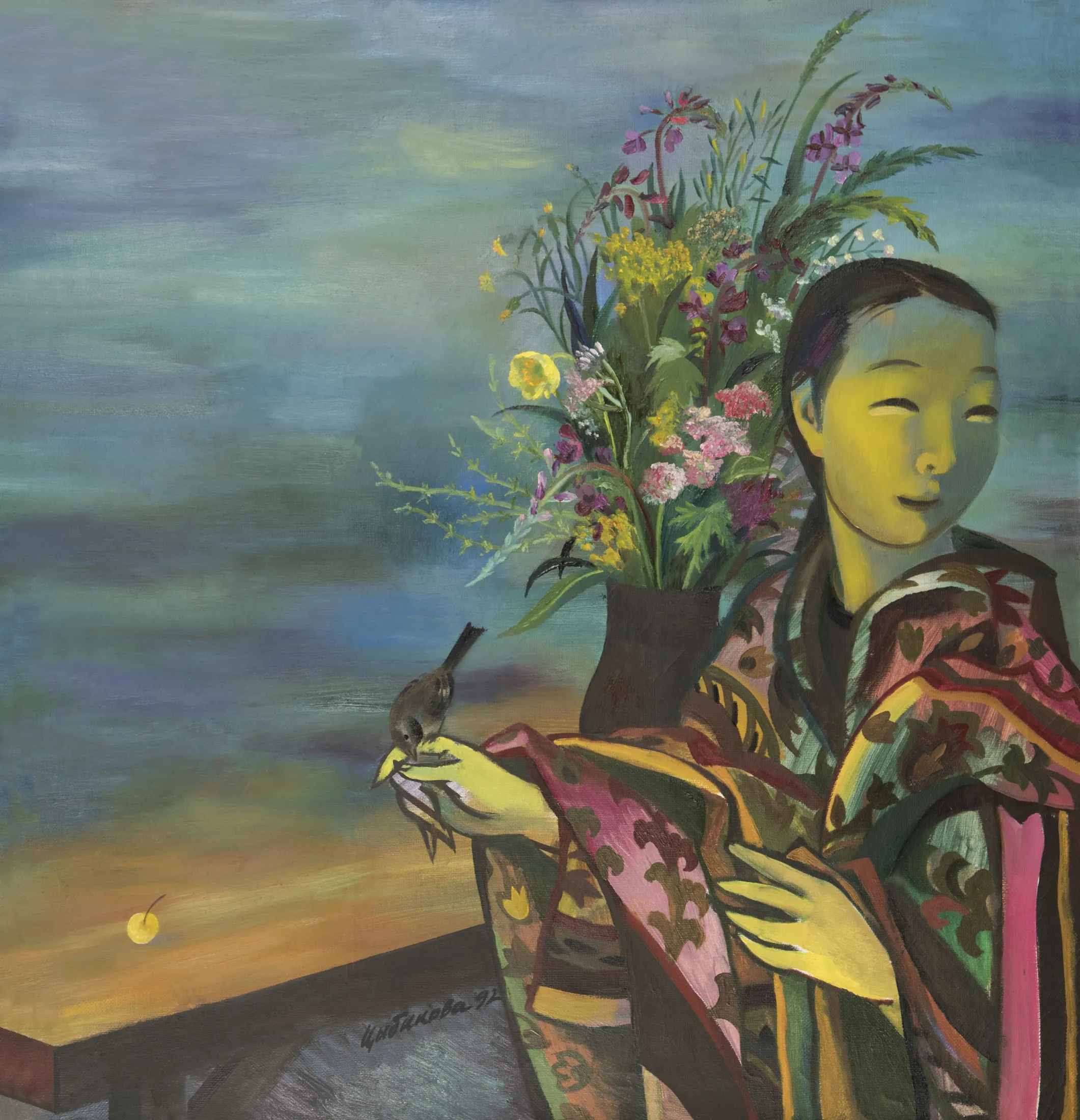 Девушка с птичкой, 1992