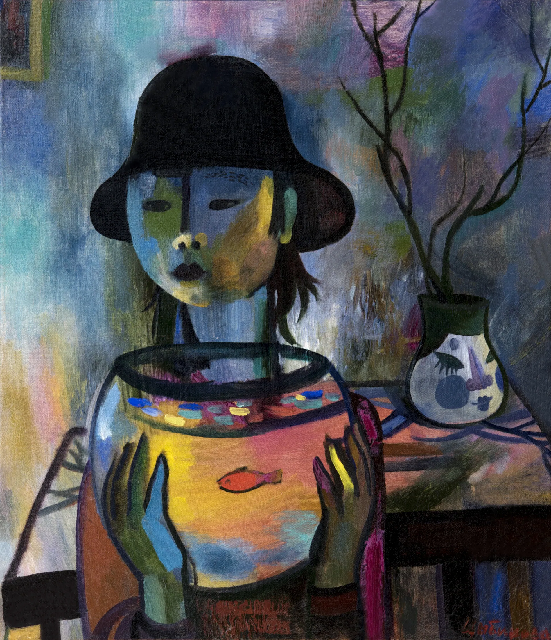 Мальчик с рыбкой, 1990