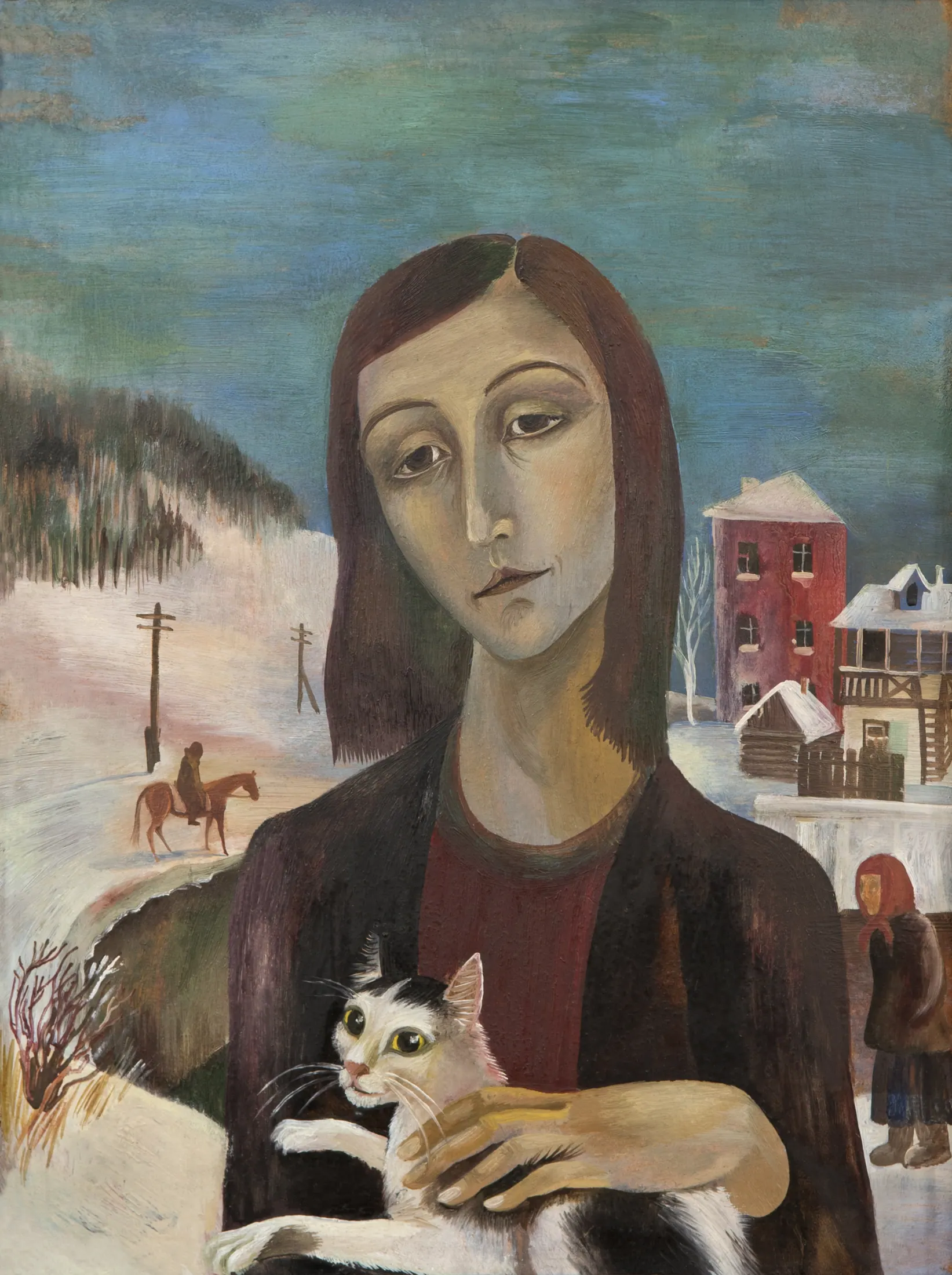 Надя с кошкой, 1977
