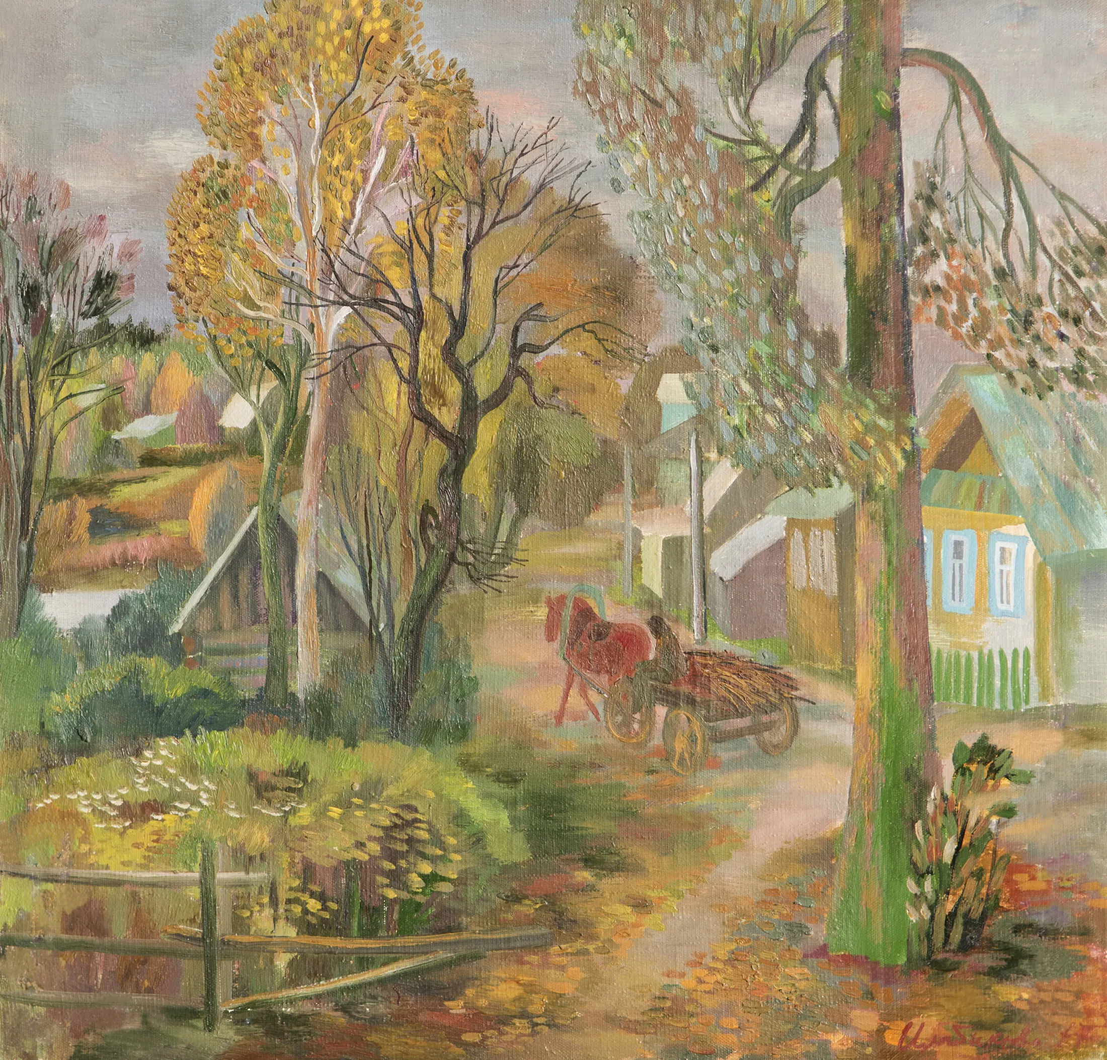 Пейзаж с красной лошадью, 1977